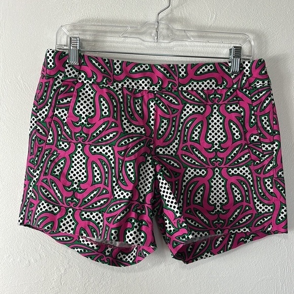 J. Crew Factory City Short Women's 4 Pink & Green Mod Print Side Zip Inseam 5" - Picture 11 of 12